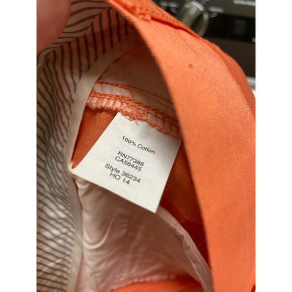 J. Crew Factory Womens Shorts Sz 00 3" Chino Neon Peach NEW - Picture 7 of 7